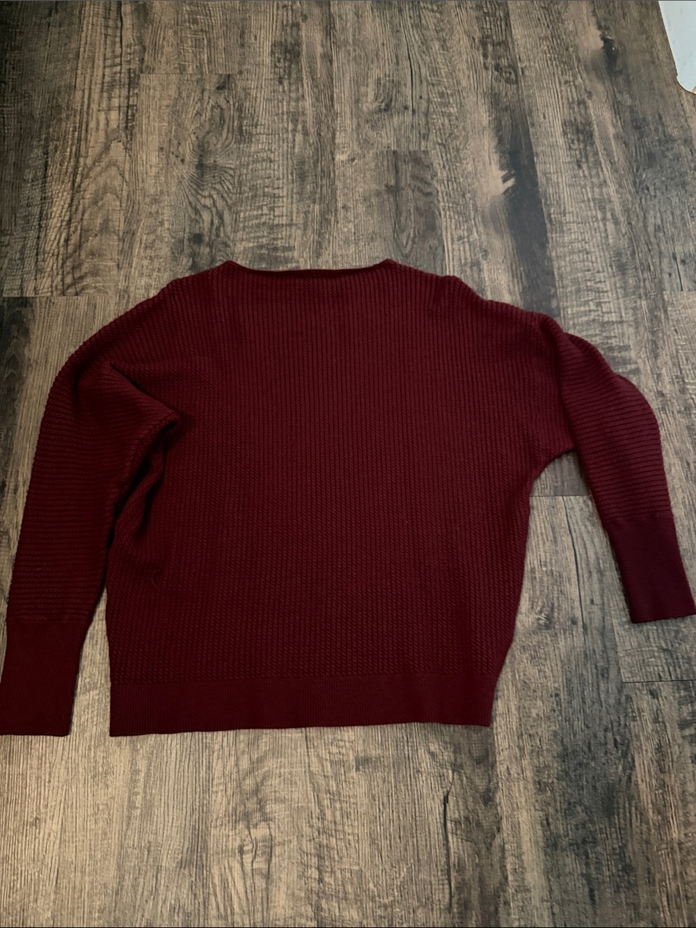 Tahari Deep Burgundy Ribbed Boatneck Sweater